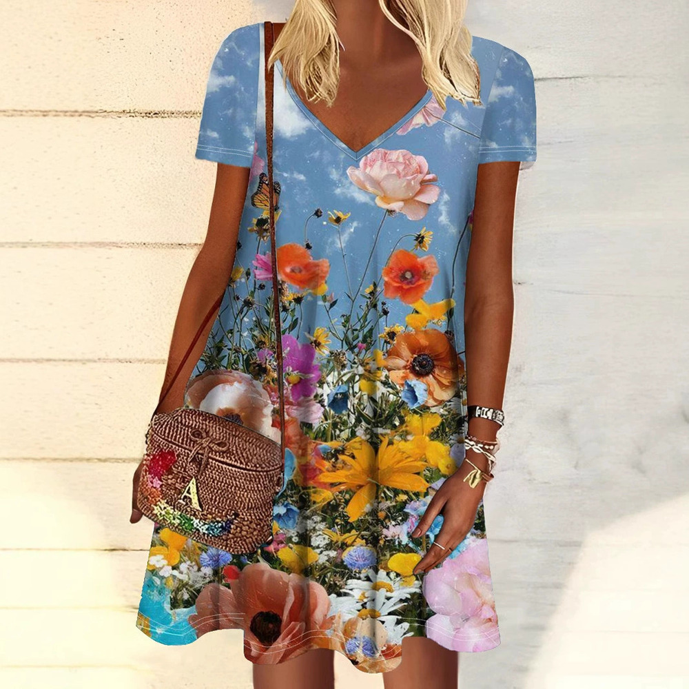 ZARA In Stock Spring Summer Women Floral Print Resort Dress
